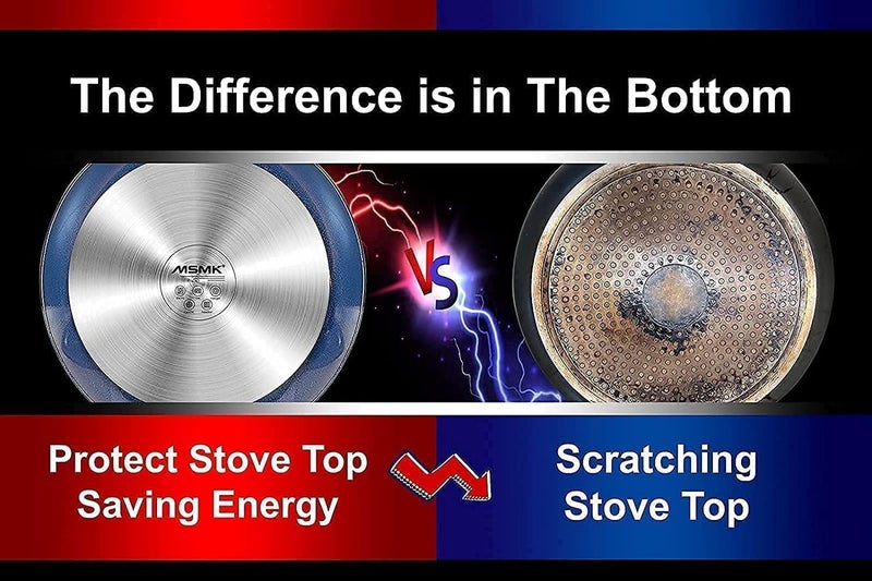 MsMk Small Nonstick Frying pan Blue, 8-inch Durable Egg Omelet Skillet, Titanium and Diamond Non Stick Coating From USA, for Induction,Cerammic and Gas Cooktops, Oven Safe,Dishwasher Safe - Image 4